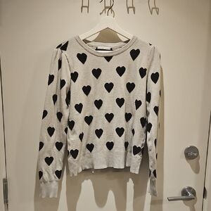 Heart Print Sweater - L